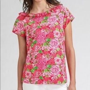 Lilly Pulitzer floral blouse shandy top size 10